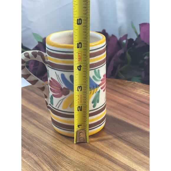 Unique Signed Artisan Hand-Painted Ceramic Mug | 5" Tall - Picture 5 of 6